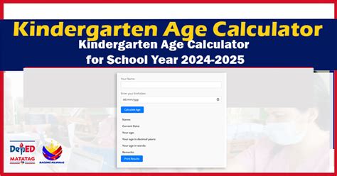 cut off for kinder 2024|Kindergarten Age Calculator for School Year 2024.